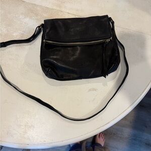 Margot Black Leather Crossbody Bag